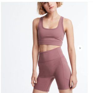 Le Ore Bari Twist Back Bra + Lucca Stretch Shorts Warm Earth | Size M